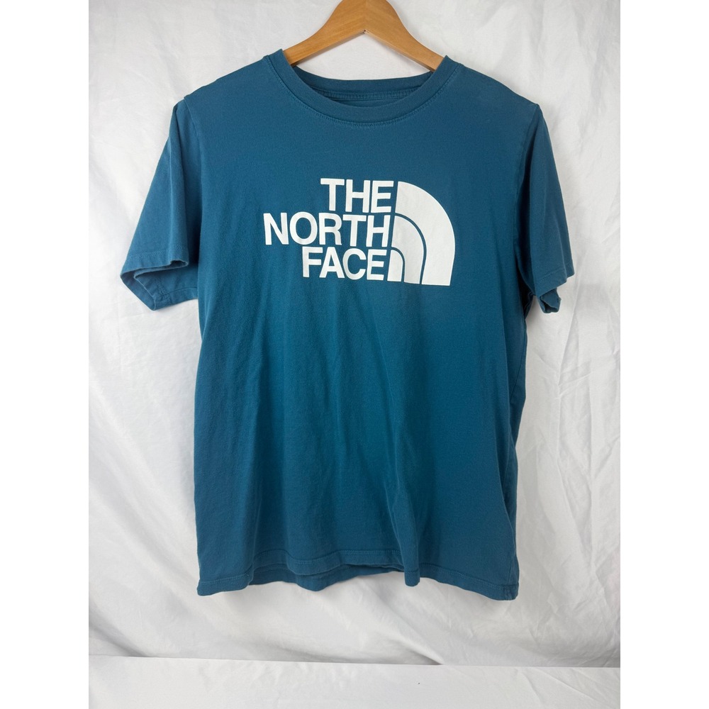 The North Face Medium Women's Blue Logo Graphic T Shirt Outdoor Casual Tee